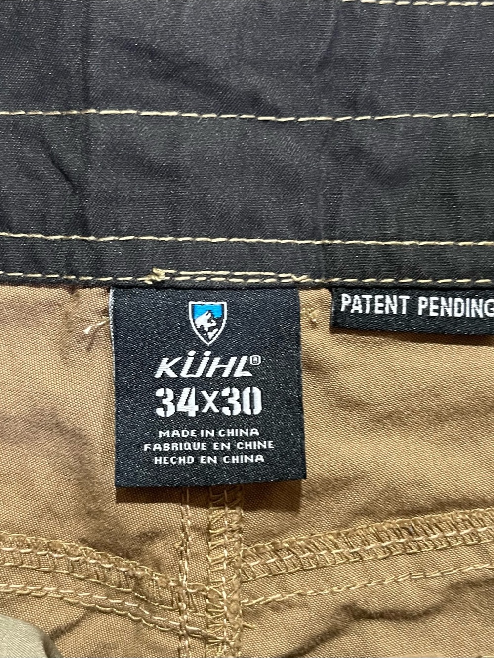 Men’s Kuhl Slax Lightweight Outdoor Hiking Dark Khaki Pants, 34x30 - Picture 5 of 6